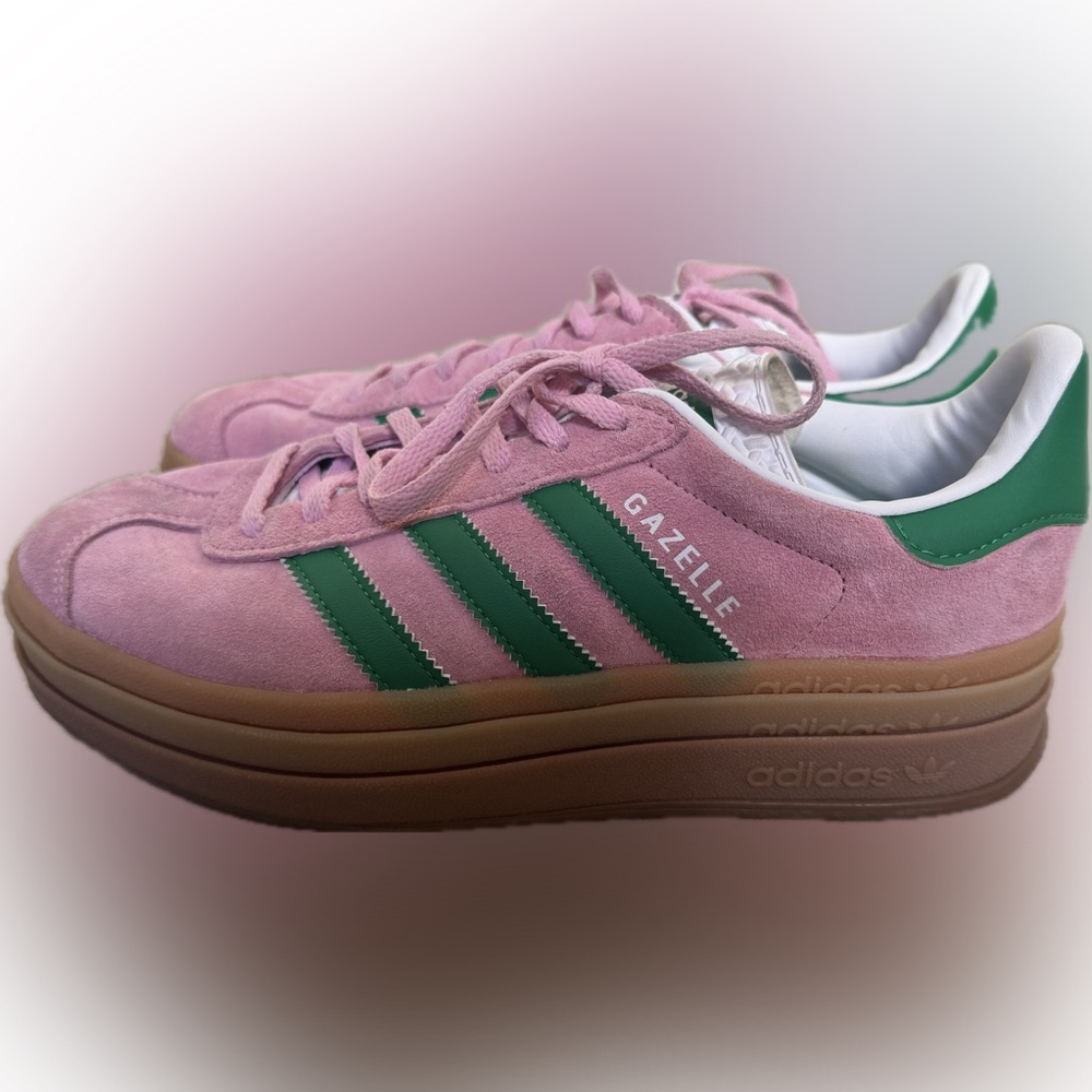 adidas Pink and Green Gazelle Bold Shoes